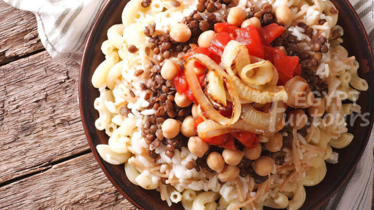 koshary egyptian local food - local food tour - Most populare traditional foods in Egypt