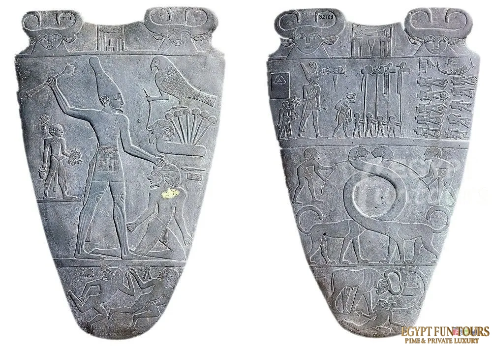 Narmer palette and the unification battle by king Narmer - Egypt Fun Tours
