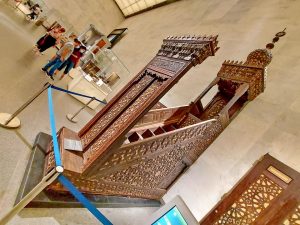 pulpit of the mosque of Abu Bakr bin Mazhar - Islamic Artifacts in The National Museum of Egyptian Civilization