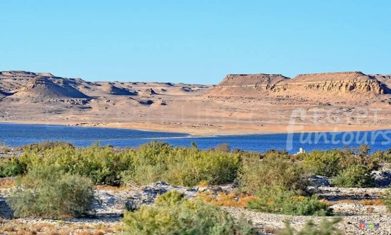 View of Qarun lake Tunis Village in fayoum