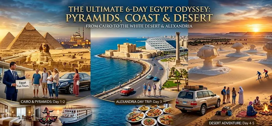 The 6-Day Egyptian Odyssey Pyramids, Coastline & Desert