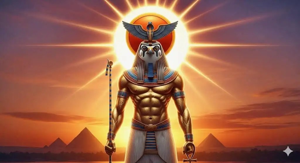 God Ra, the sun god of ancient Egypt and the creator of life