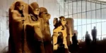 The holy Triade of Memphis - God Ptah, King Ramses II, and Goddess Sekhmet