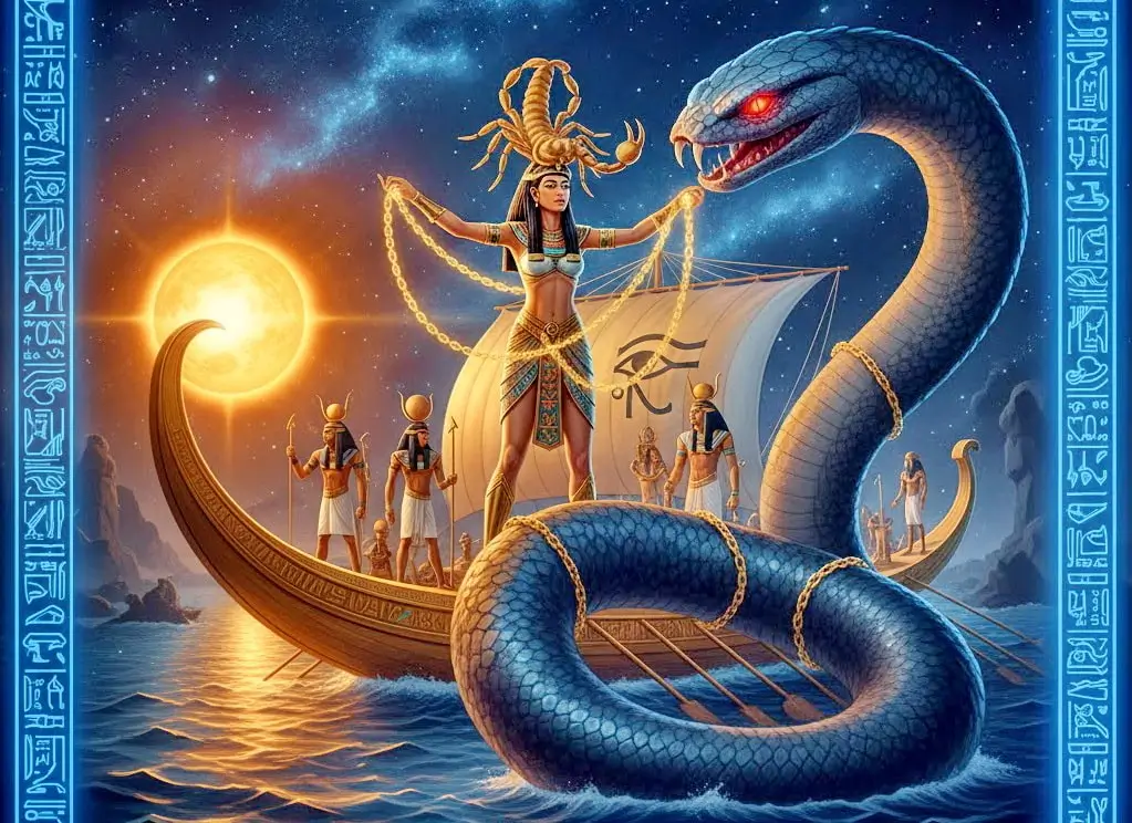 The Cosmic Warrior; Binding the Snake - Serqet Goddess