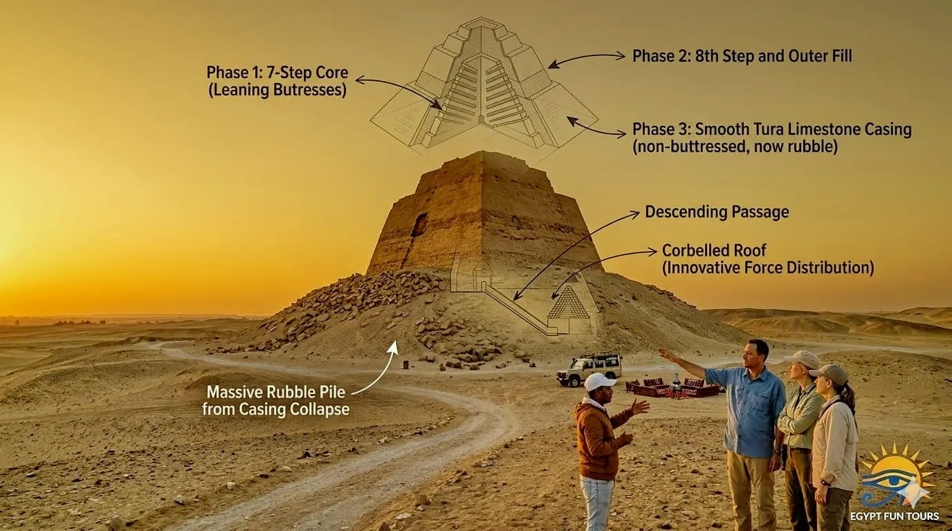 The Architecture of the Meidum Pyramid “False Pyramid”
