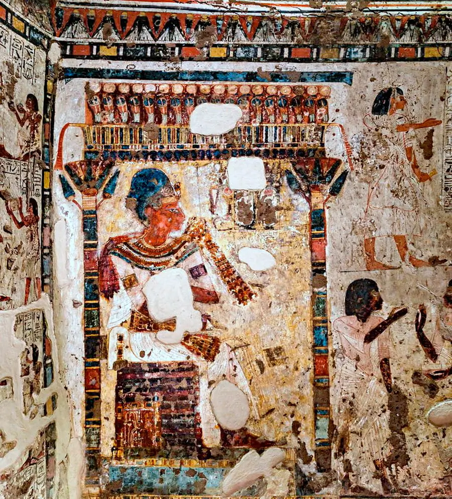 The Royal Reception Tutankhamun Seated in the Kiosk