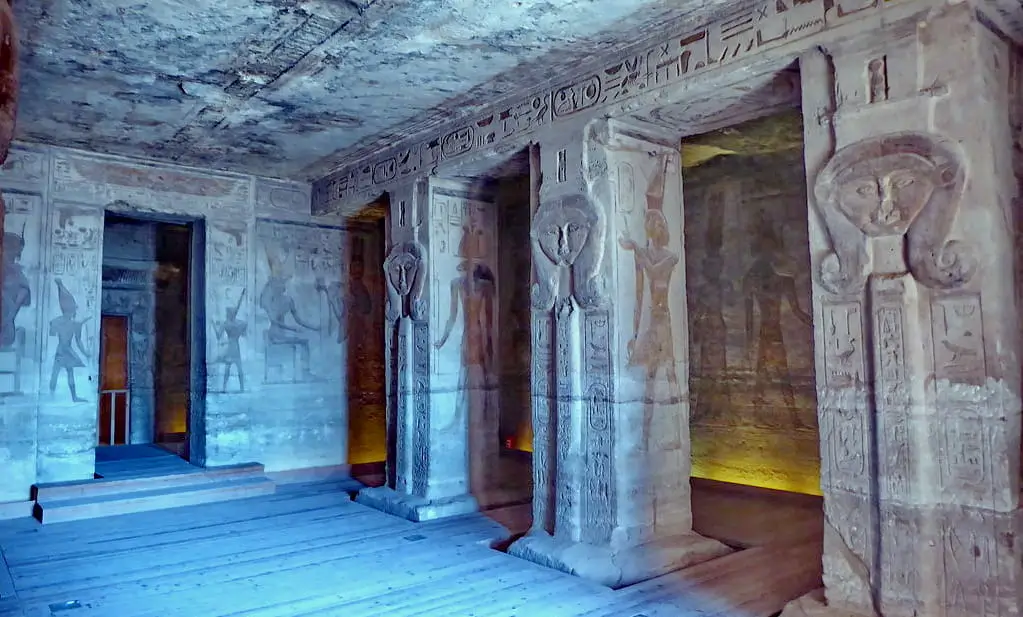 The Transversal Vestibule and Sanctuary Entrance - Temple of Nefertari