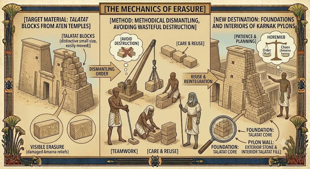 King Horemheb Dismantling the Sun Temples
