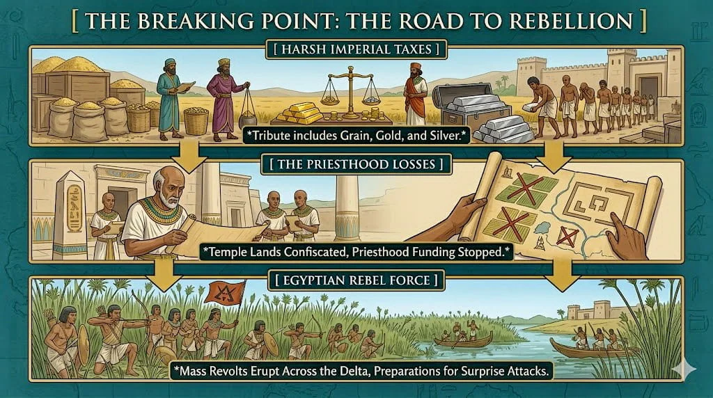Rebellion, Heavy Taxes, and the Decline of the Twenty-Seventh Dynasty of Egypt
