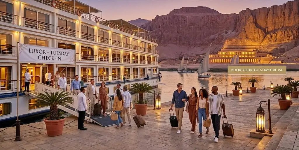 Tuesday Luxor Nile cruise check-in - Egypt Fun Tours