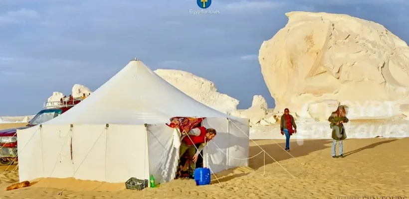 2-Day White Desert & Bahariya Oasis Private Safari A Surreal Expedition from Cairo - Our camp in the white desert