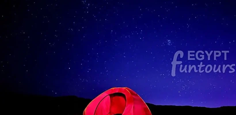 2-Day White Desert & Bahariya Oasis Private Safari; A Surreal Expedition from Cairo - sleeping tent at night