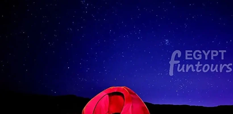2-Day White Desert & Bahariya Oasis Private Safari; A Surreal Expedition from Cairo - sleeping tent at night
