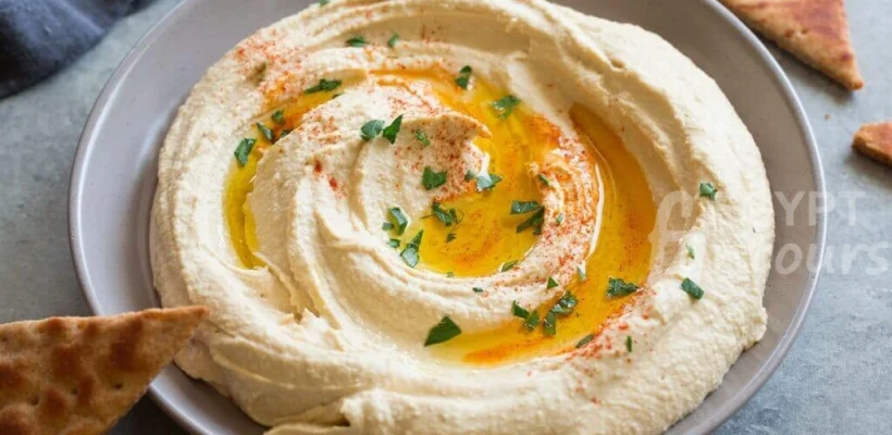 Egyptian food hummus - local food tour