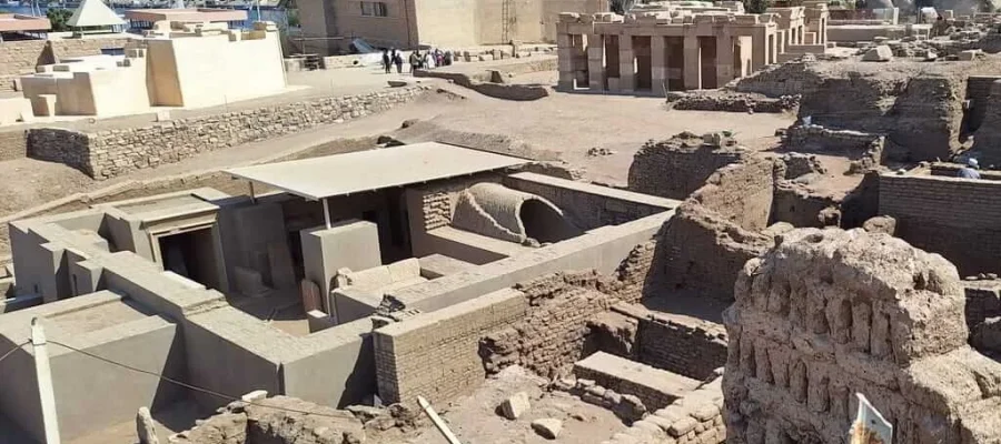 The ancient temples on Elephantine Island in Aswan