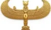 Goddess Isis icon with wings in gold