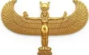 Goddess Isis icon with wings in gold