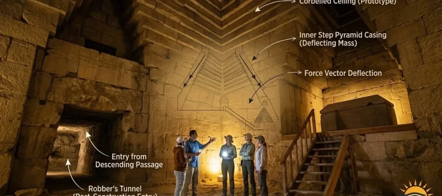 Inside the Pyramid, A Journey to the Corbelled Core