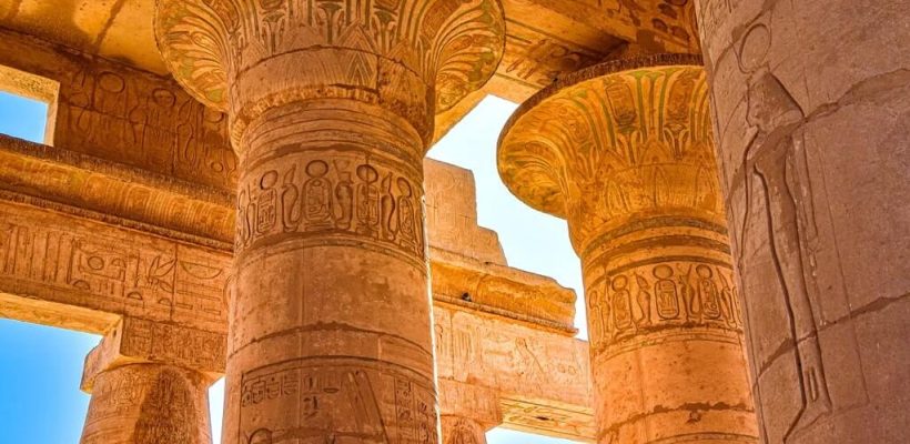 Luxor and Aswan Nile Cruises - Column capital in Karnak - Egypt Fun Tours