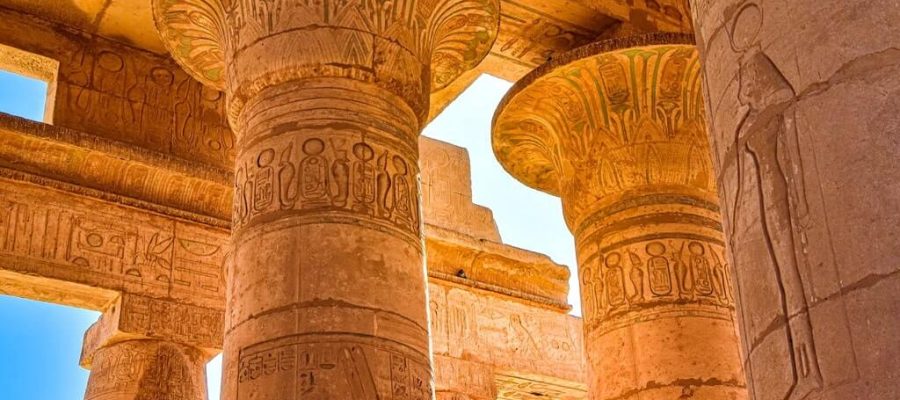 Luxor and Aswan Nile Cruises - Column capital in Karnak - Egypt Fun Tours