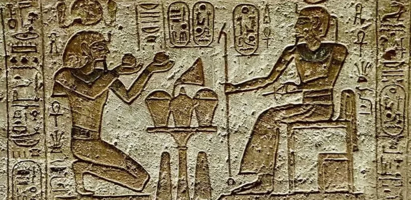 Offering scene inside Abu Simbel temple
