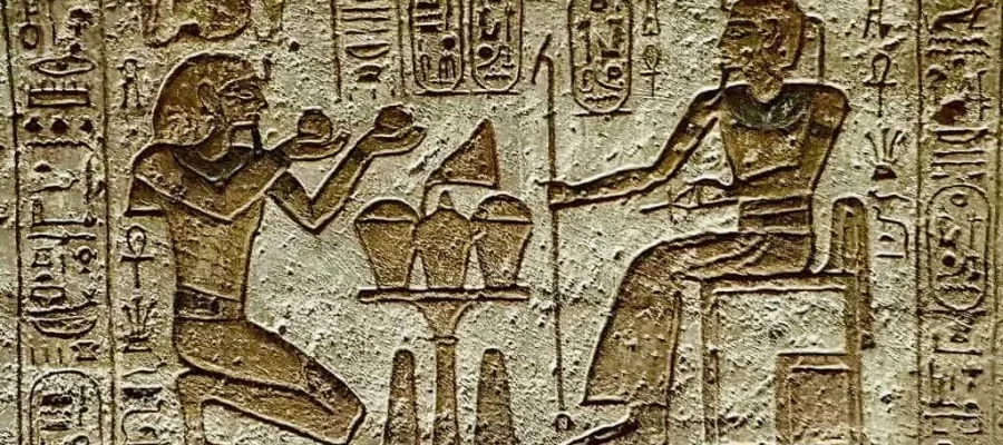 Offering scene inside Abu Simbel temple