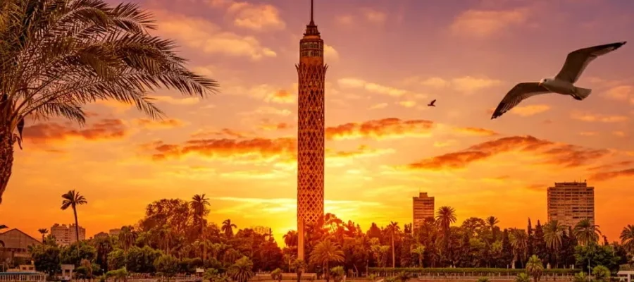 Cairo Tower at sunset