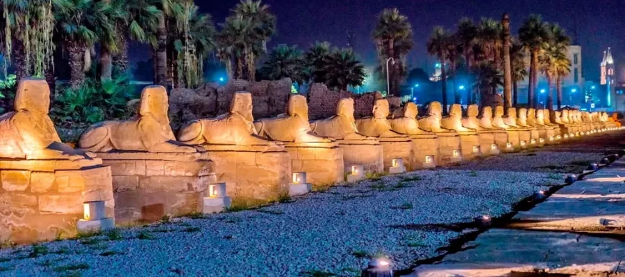 The Avenue of Sphinxes Connecting the Temple of Luxor