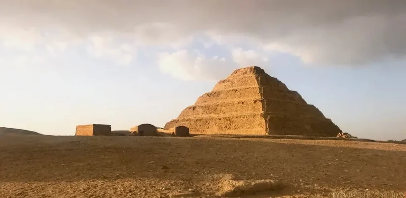Step Pyramid of Djoser Saqqara 2026 hydraulic lift theory illustration