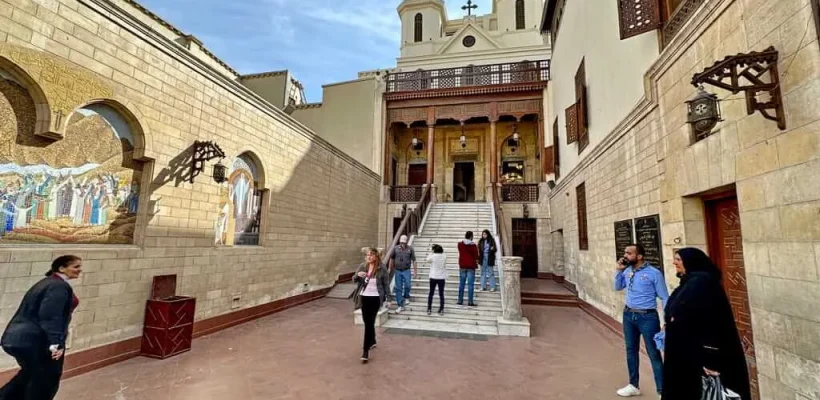 The entrance to the Hanging Church
