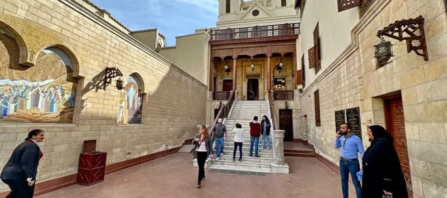 The entrance to the Hanging Church