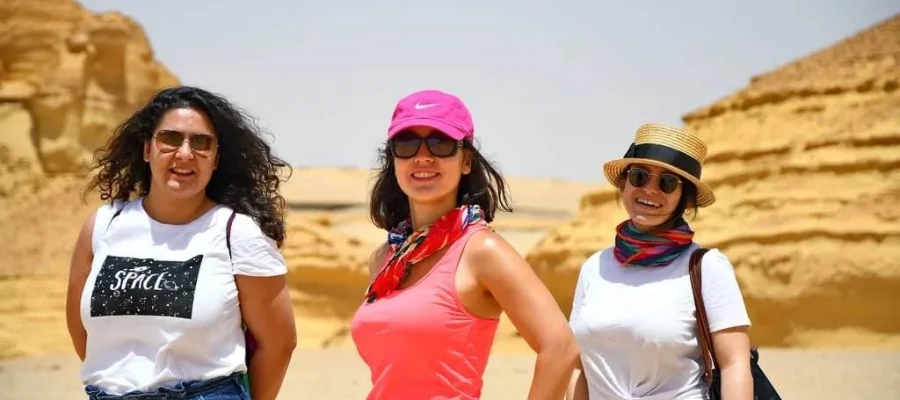 Tourist enjoying Wadi El Hitan experience from Cairo