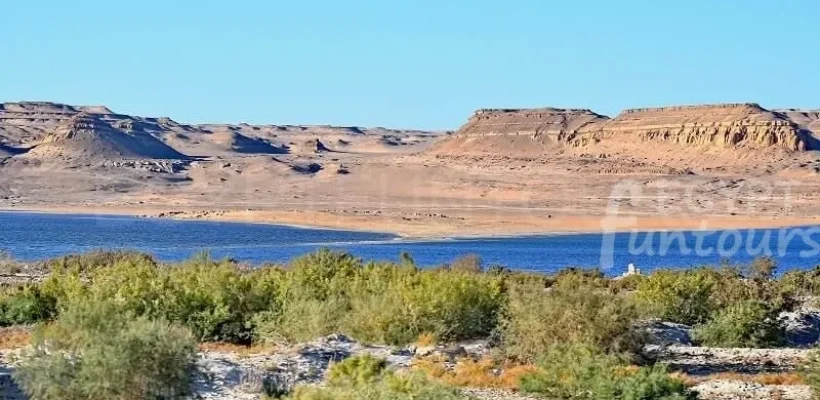 View of Qarun lake Tunis Village in fayoum