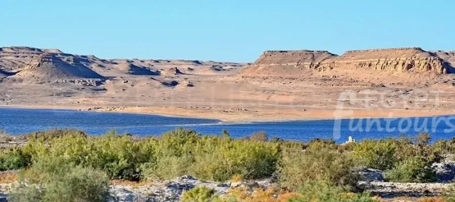 View of Qarun lake Tunis Village in fayoum