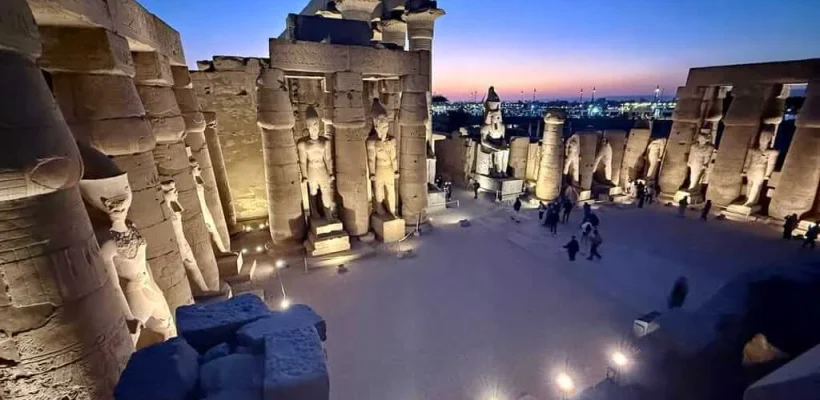 Visiting the Temple of Luxor at Night