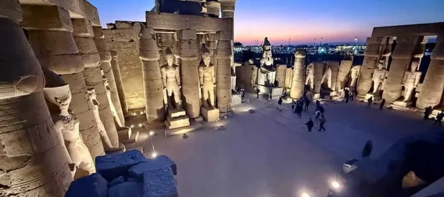 Visiting the Temple of Luxor at Night