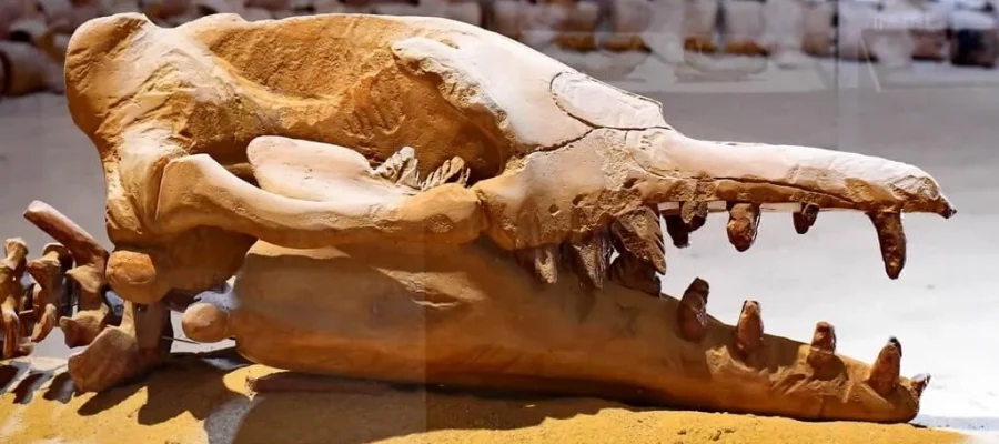 Whale's fossil in the Climate change museum in Wadi El Hitan
