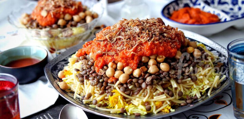 egyptian food Koshari - local food tour