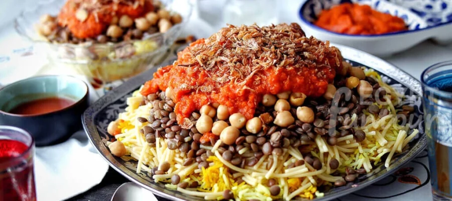 egyptian food Koshari - local food tour